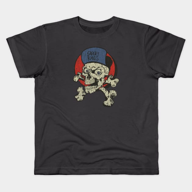 Skate Rags Skull & Crossbones Kids T-Shirt by JCD666